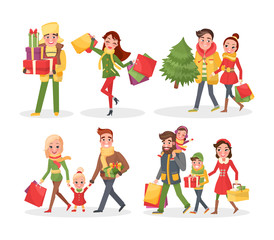 Christmas Shopping, Holiday Preparation in Winter