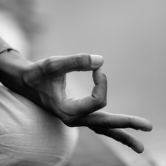 Yoga Woman Hands. Lotus Position