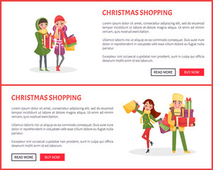 Christmas Shopping Web Pages, People with Presents