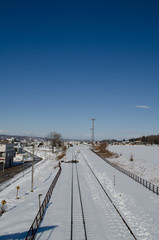 Obraz premium 冬の鉄道