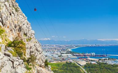  Aerial view of Antalya, Turkey from Tunek Tepe hill