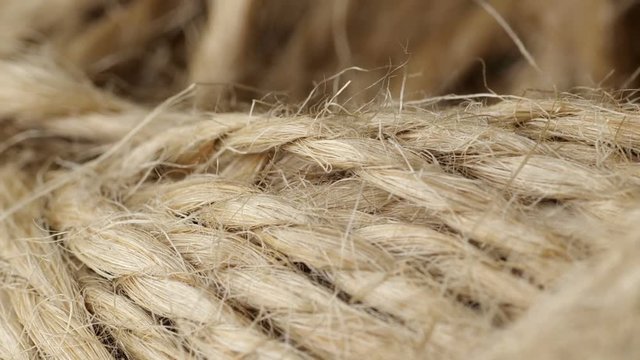 Jute burlap rustic twine string rope cord. Close up.