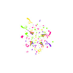 Vector confetti. Festive illustration. Party popper isolated on white background