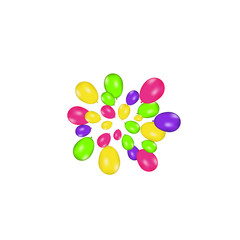 Air balloons isolated. Color composition of vector realistic balloons isolated on white background. Balloons isolated. Festive vector illustration