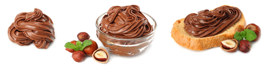 chocolate cream isolated on white background