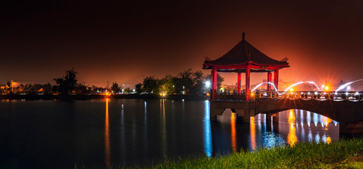 Light painting at Meinong lake (Taiwan)