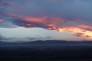sunset in the mountains