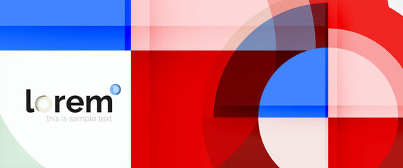 Modern geometric circles abstract background, colorful round shapes with shadow effects