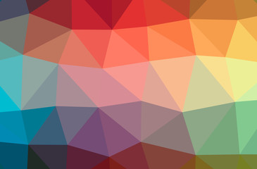 Fototapeta premium Illustration of abstract Blue, Orange, Pink, Purple, Red, Yellow horizontal low poly background. Beautiful polygon design pattern.