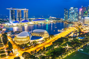 Beautiful architecture building exterior of singapore city © siraphol