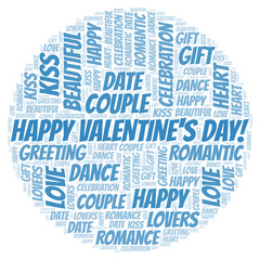 Obraz premium Happy Valentine's Day! word cloud.