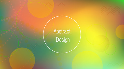 Color geometric gradient, futuristic background. The idea of modern wallpaper design, packaging. Bright color lines, abstract shapes, dots.  Background in minimalist style.