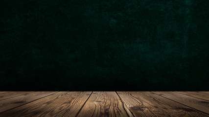 Background of empty room, concrete wall, wooden floor.