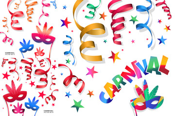 Obraz premium Digital vector blue red carnival