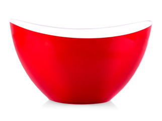 red plate on white background