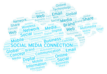 Fototapeta premium Social Media Connection word cloud.