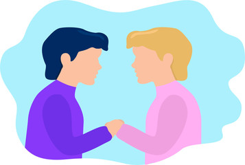  vector flat illustration two guys