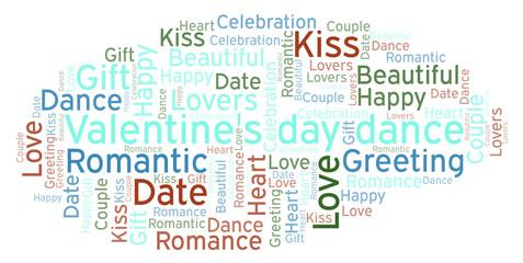 Fototapeta premium Valentine's Day Dance word cloud.