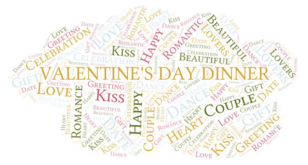 Valentine's Day Dinner word cloud.