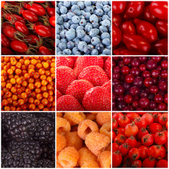 set of backgrounds of berries