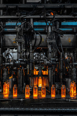 Plant for the production of bottles, glass plant