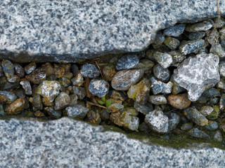 pebbles between stone