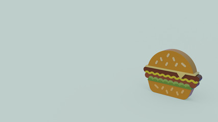 3d icon of hamburger