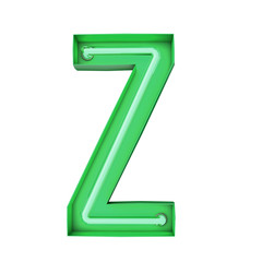 Neon style light letter Z. Glowing neon Capital letter. 3D rendering