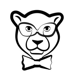 Panther or Leopard Icon or Emblem Isolated