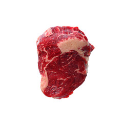 Raw marbled ribeye steak isolated on white