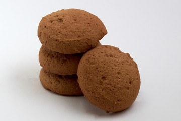 oatmeal cookies on white background