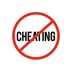 stop cheating sign symbol