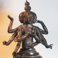 Sculpture of Chakrasamvara, the god of meditation in Buddhism. It means the wheel of bliss. Another name is Heruka Samvara.