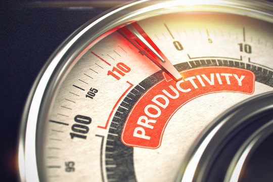 Productivity - Business Mode Concept on Speedmeter. 3D.
