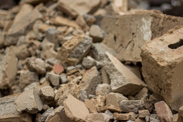 pile of builders rubble 