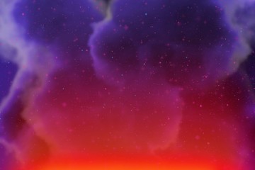 Abstract dynamic fantasy blue space and stars colorful background with sparks and clouds