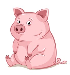 Obraz na płótnie Canvas Confused pink pig.