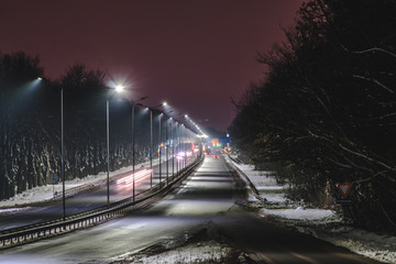 street lighting, supports for ceilings with led lamps. concept of modernization and maintenance of...