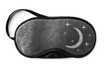 Gray sleeping eye mask, isolated on white background