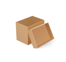 Package Box with Open Cap Empty Container Vector