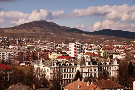 Romania,Bistrita, view from Evangelical Church Tower- sunny day,