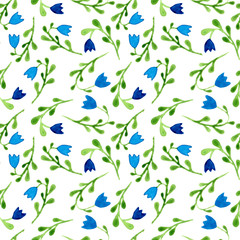 Cute watercolor floral seamless pattern. Colorful 