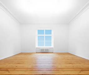 Fototapeta premium empty room with window and wooden floor