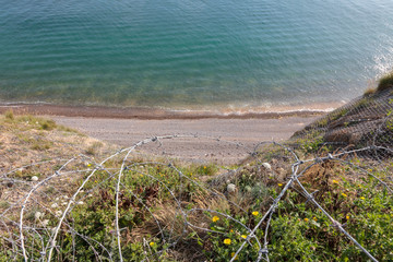 Landing site of June 6, 1944 at the Pointe du Hoc in Normandy, France