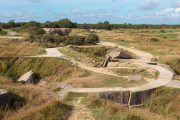 Landing site of June 6, 1944 at the Pointe du Hoc in Normandy, France