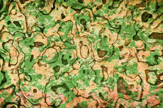 Camoflauge Green And Brown Color  Pattern Abstract Grunge Background