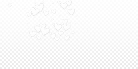 White heart love confettis. Valentine's day explos