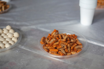 Heap of dried bread pieces