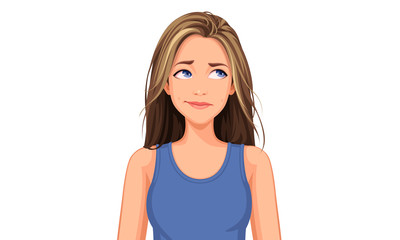 Vector illustration of beautiful teenage girl with different facial expression 3