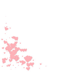 Obraz na płótnie Canvas Pink heart love confettis. Valentine's day corner 